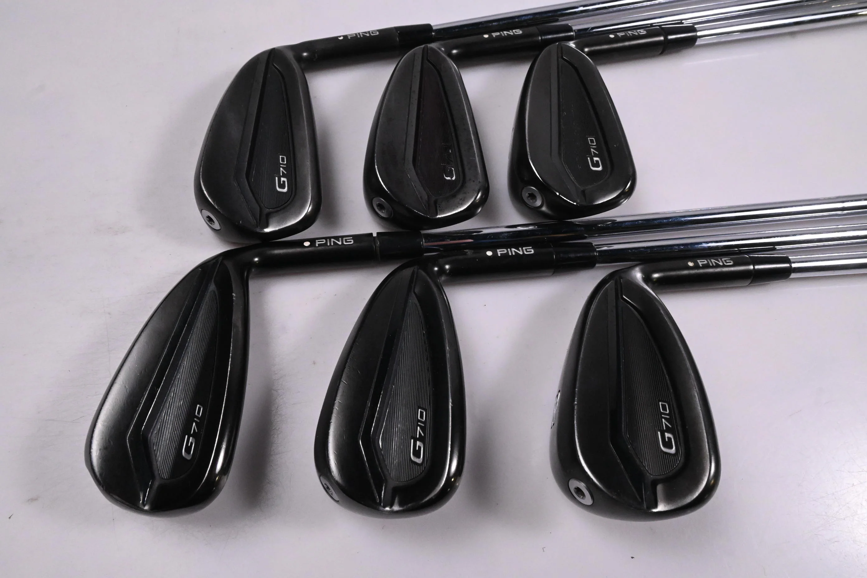 Ping G710 Irons / 5-PW / White Dot / Stiff Flex Ping AWT 2.0 Shafts - Image 2