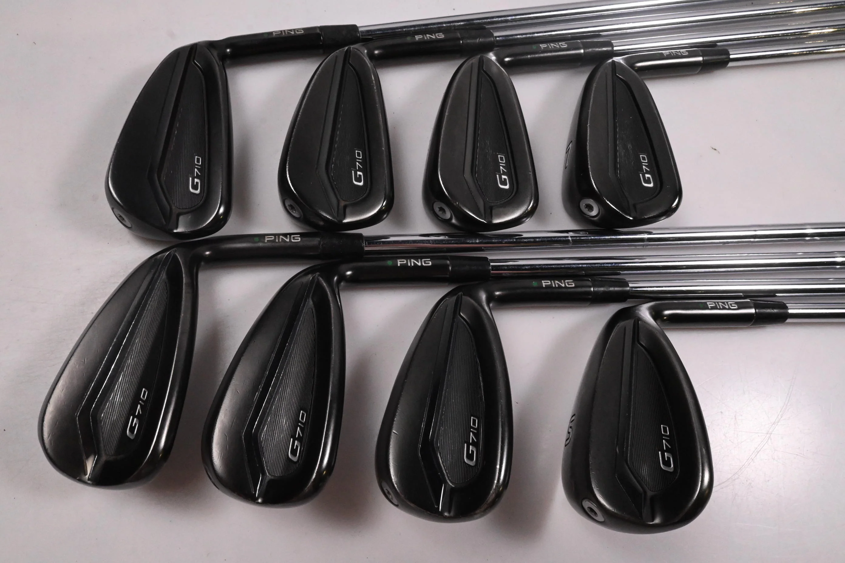 Ping G710 Irons / 4-PW+SW / Green Dot / Stiff Flex Ping AWT 2.0 Shafts - Image 2