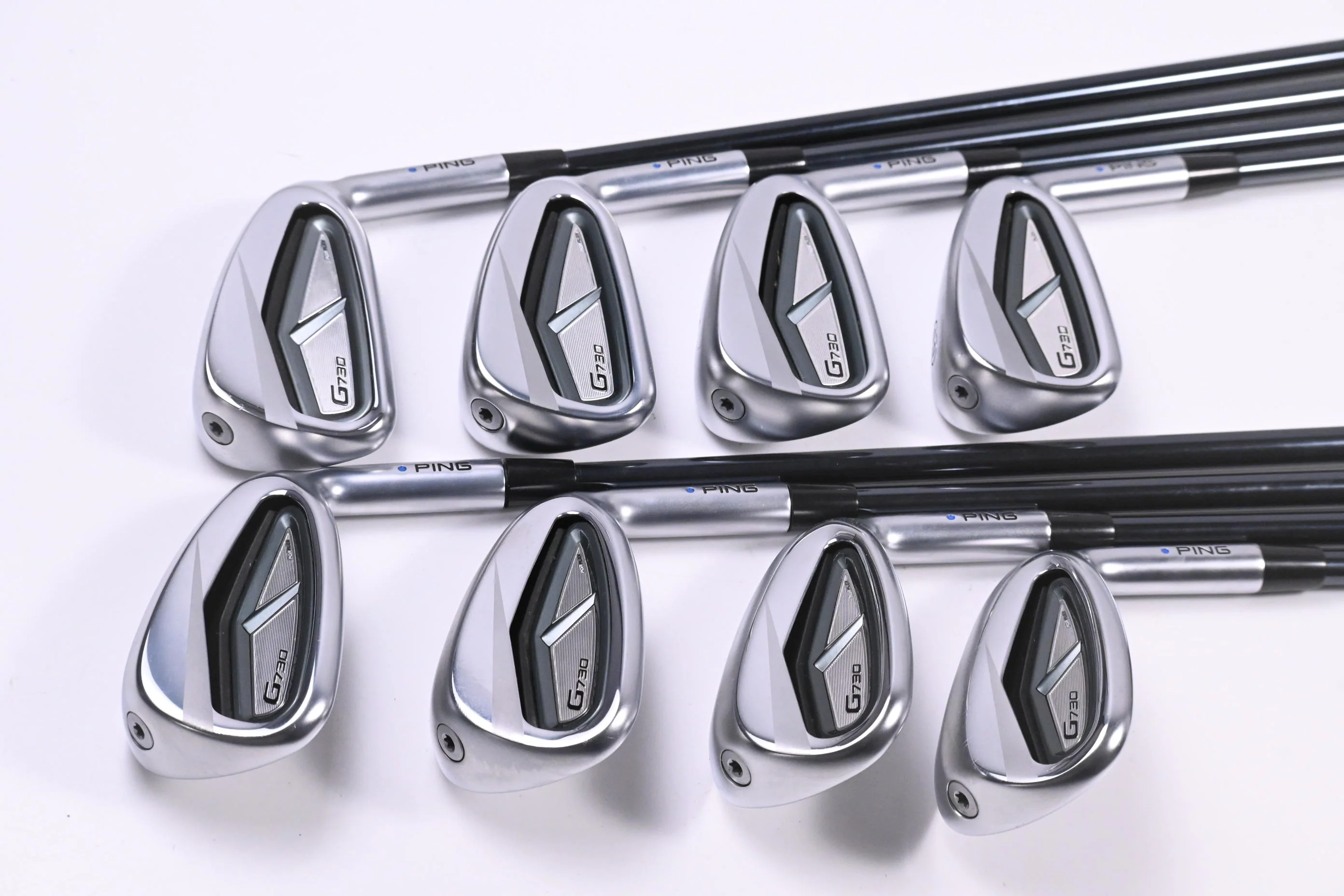 Ping G730 Irons / 5-PW+50+56 / Blue Dot / Regular Flex UST Recoil Dart 75 Shafts - Image 2