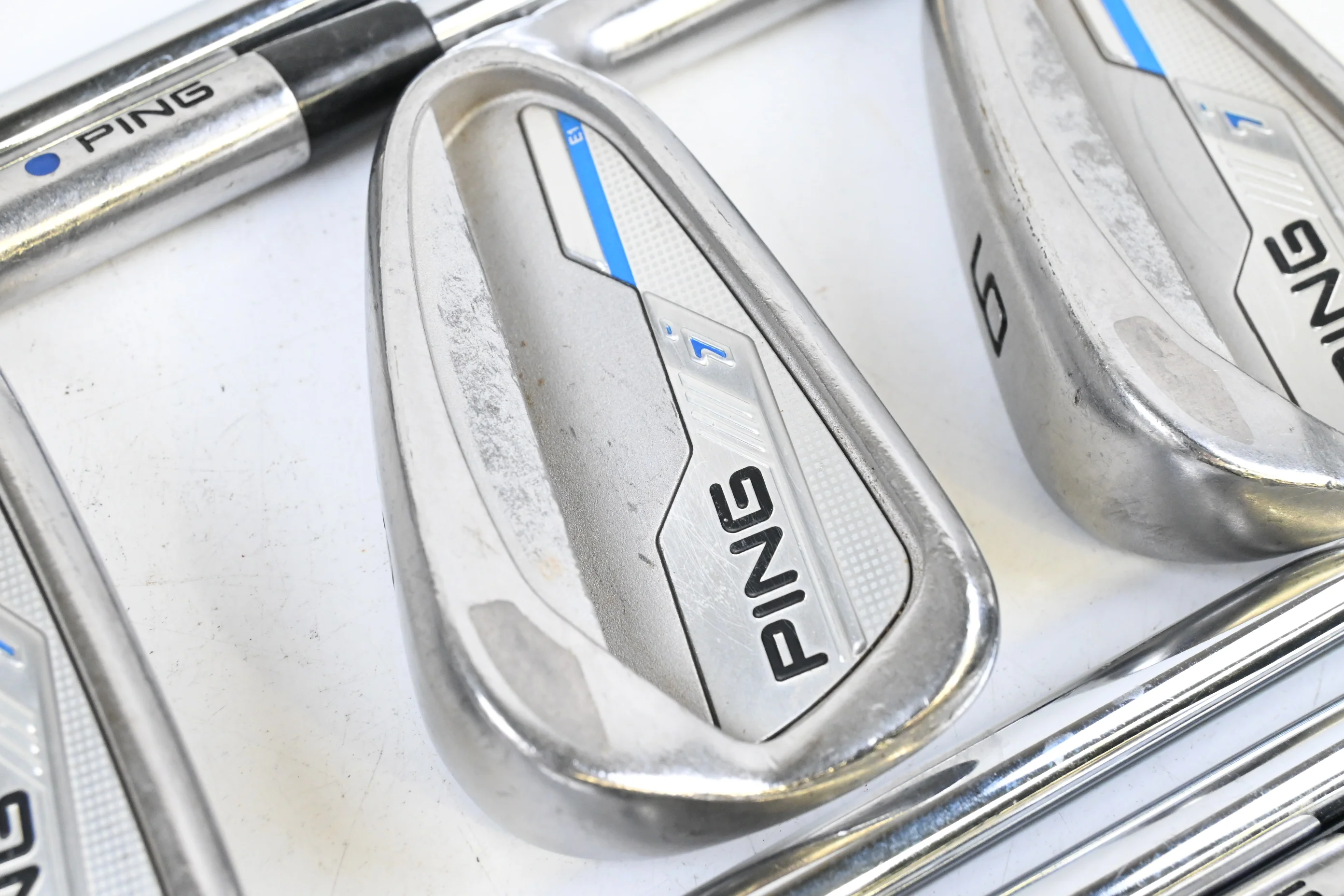 Ping i-Series E1 Irons / 3-PW / Blue Dot / Stiff Flex Dynamic Gold S400 Shafts