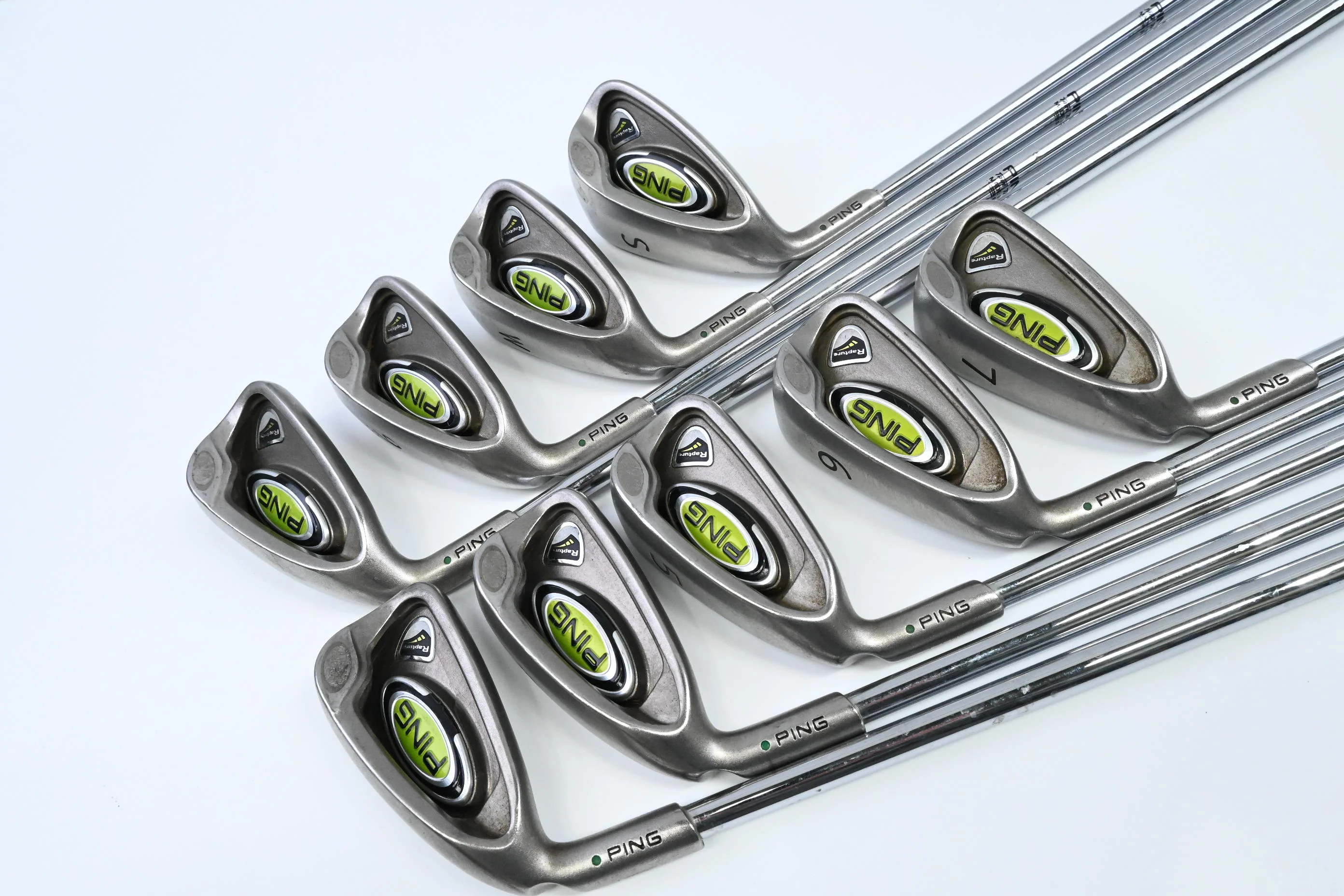 Left Hand Ping Rapture Irons / 3-PW+SW / Green Dot / Regular Flex Ping Steel - Image 2