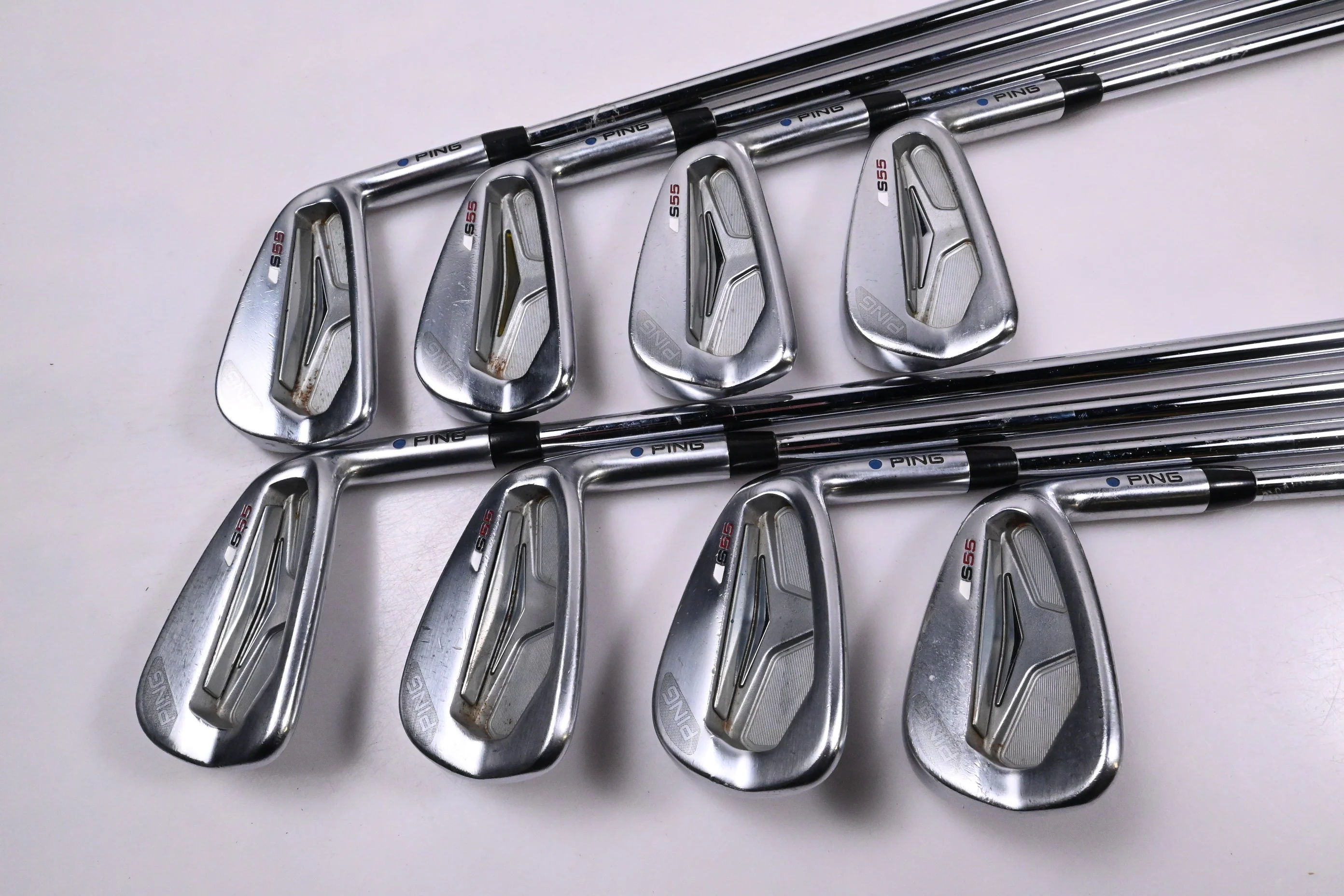 Ping S55 Irons / 3-PW / Blue Dot / Regular Flex Project X Shafts - Image 2