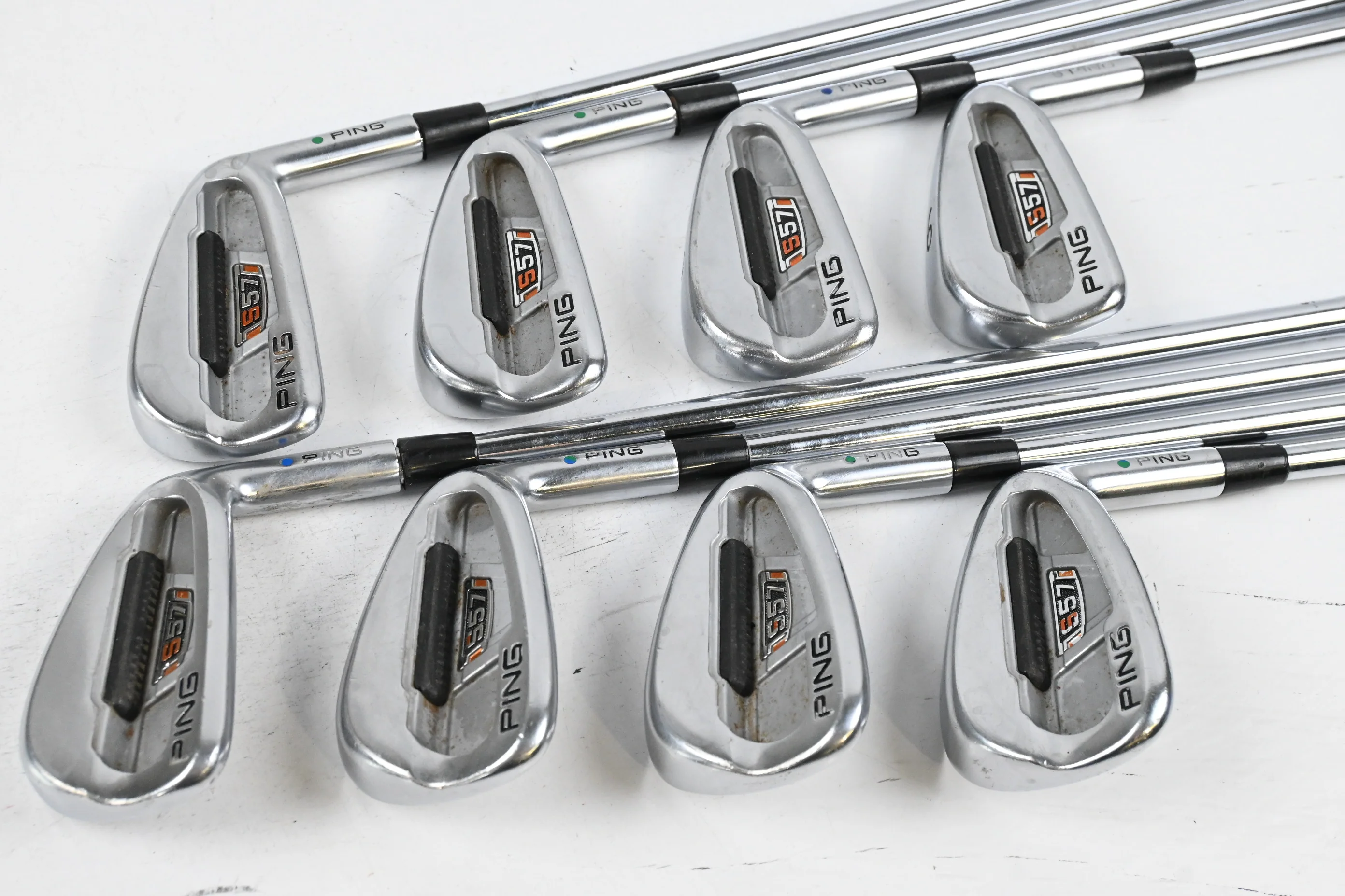 Ping S57 Irons / 3-PW / Blue Dot / Regular Flex Ping AWT Shafts - Image 2