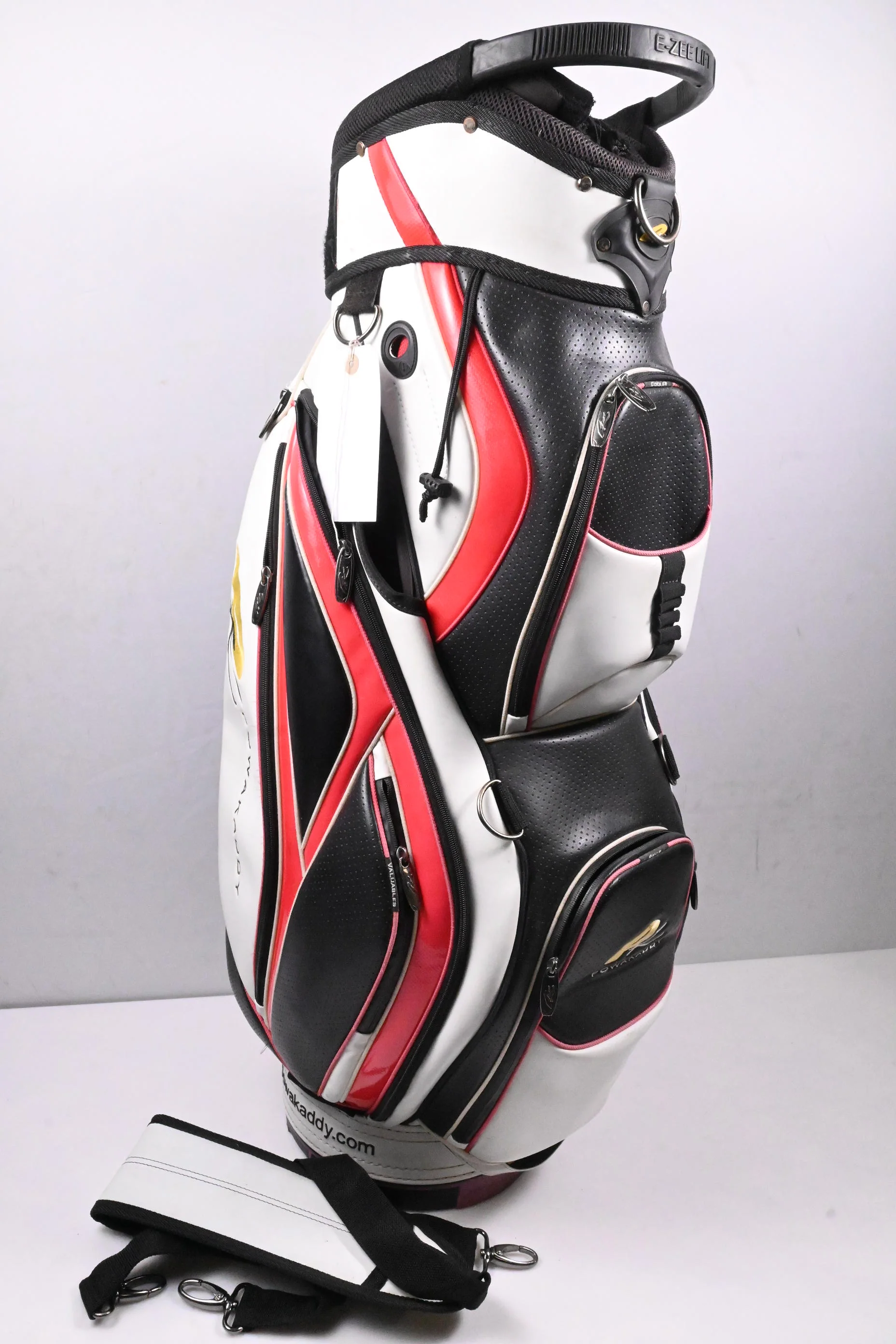 Powakaddy Cart Bag / 14-Way Divider / White, Black, Red - Image 4