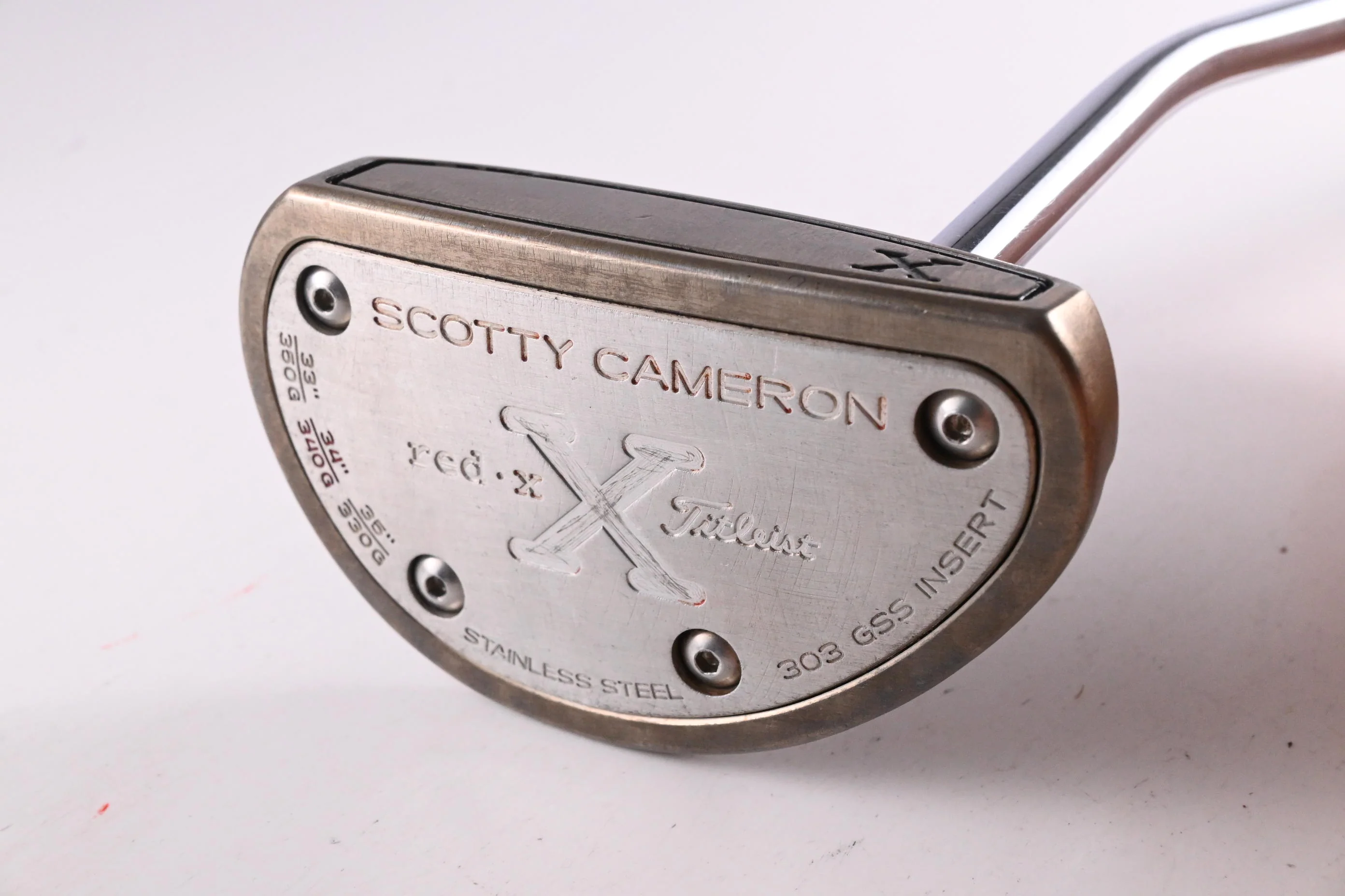 Scotty Cameron Red X Single Bend Putter / 34 Inch / BGT Stability Carbon Shaft