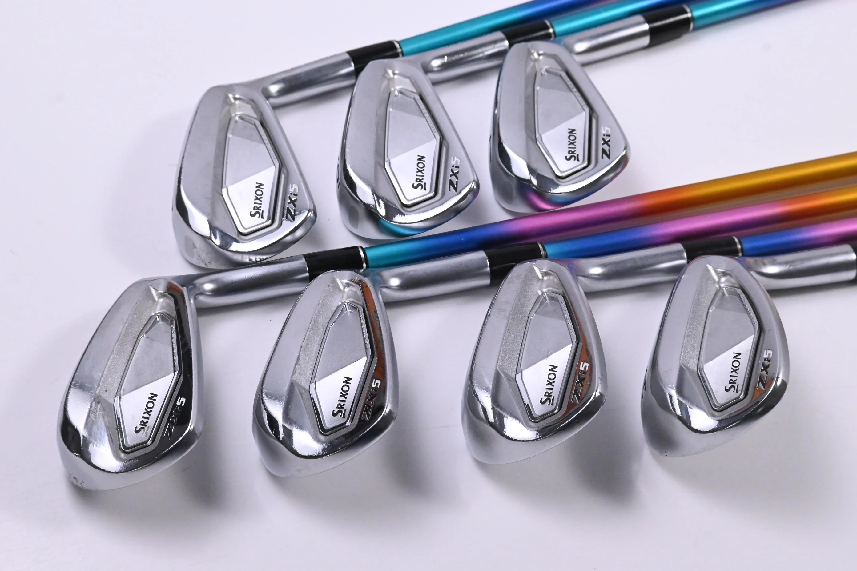 Srixon ZXi5 Irons / 5-PW+AW / Stiff Flex Autoflex 505 SF Rainbow Shafts - Image 2