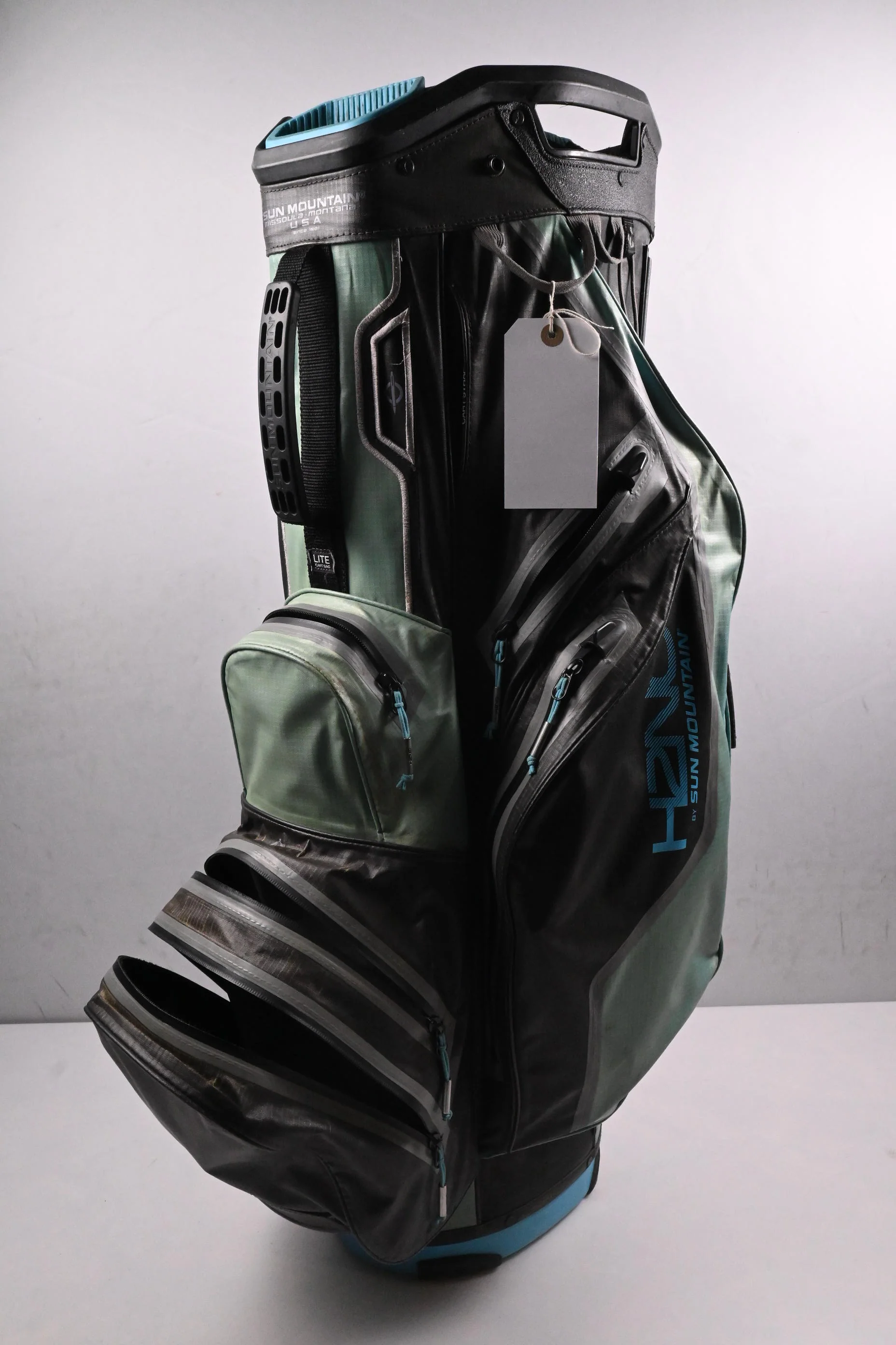 Sun Mountain H2NO Cart Bag / 14-Way Divider / Black, Green - Image 5