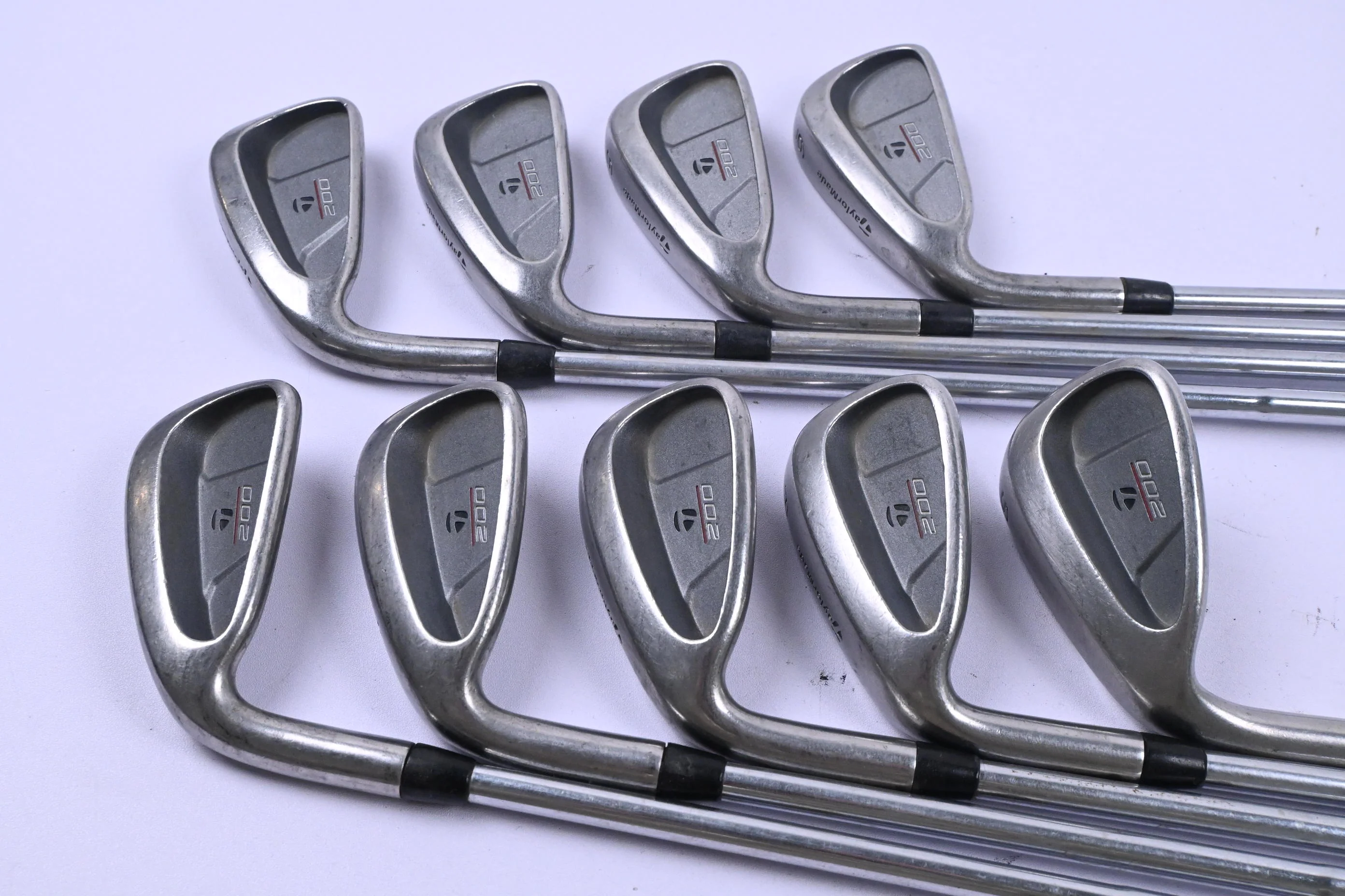 Left Hand Taylormade 200 Steel Irons / 3-PW+SW / Regular Flex Steel Shafts - Image 2