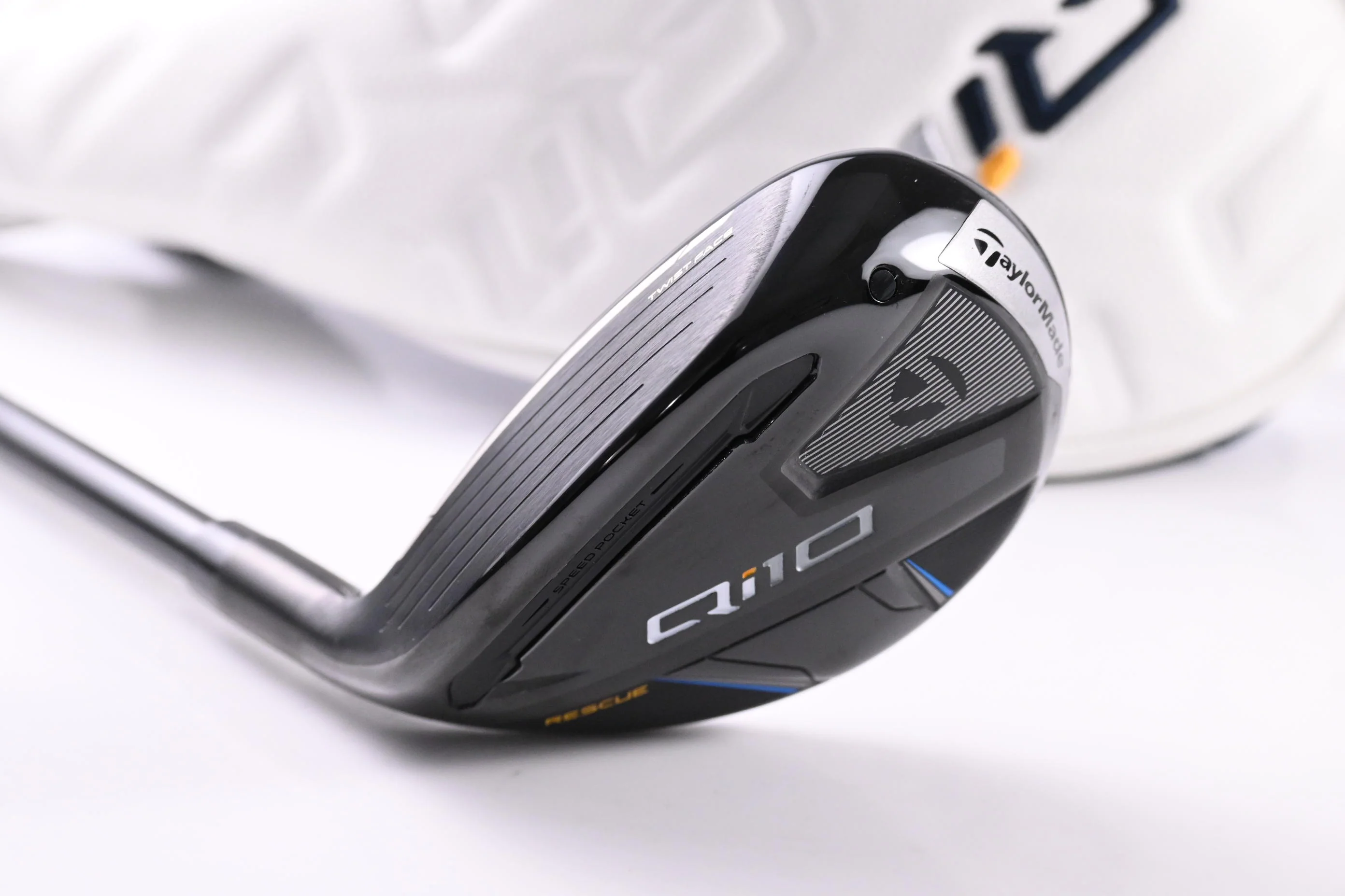 Left Hand Taylormade Qi10 #4 Hybrid / 22 Degree / Stiff Flex Ventus TR Blue 7