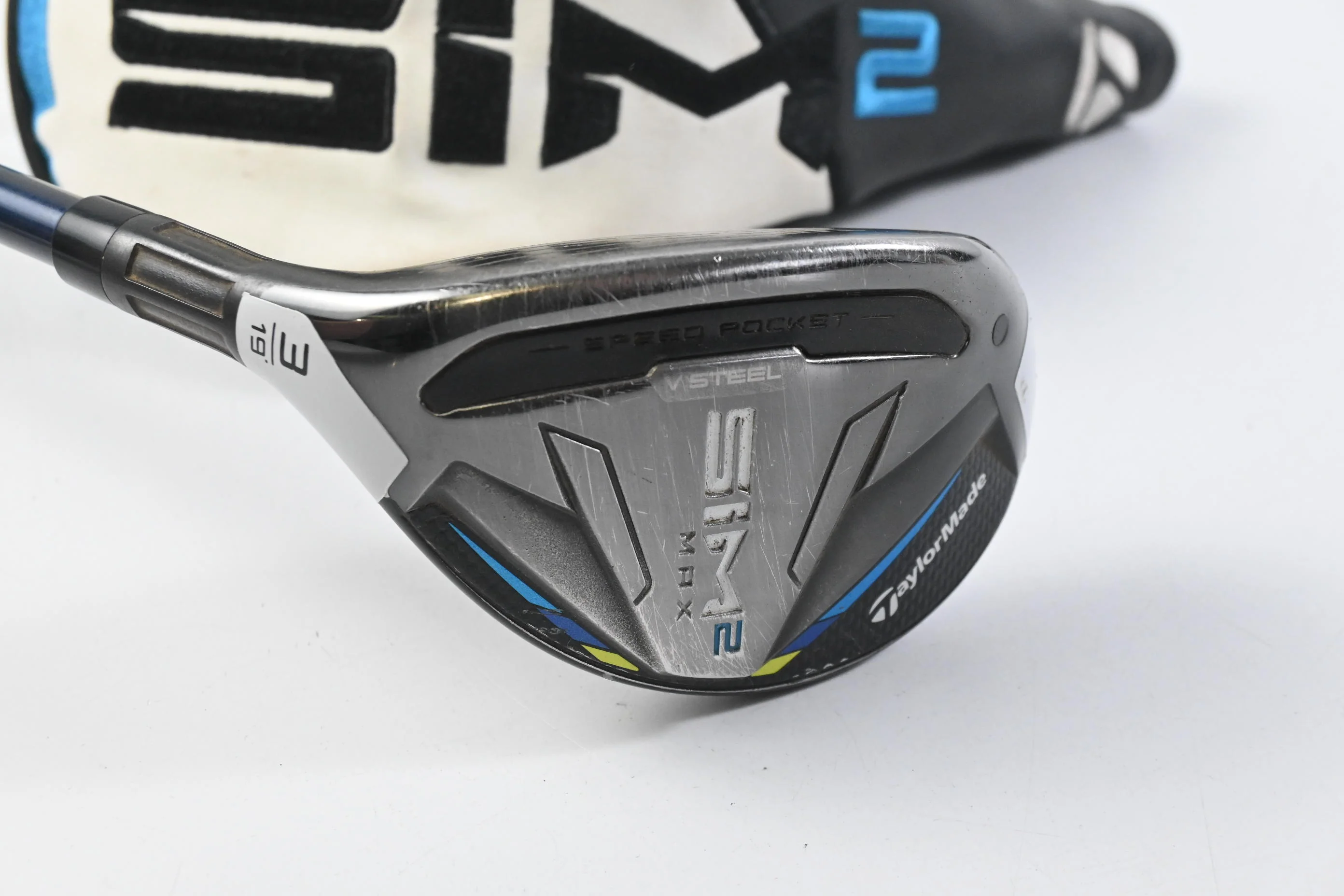 Left Hand Taylormade SIM2 Max #3 Hybrid / 19 Degree / Regular Flex Ventus Blue - Image 2