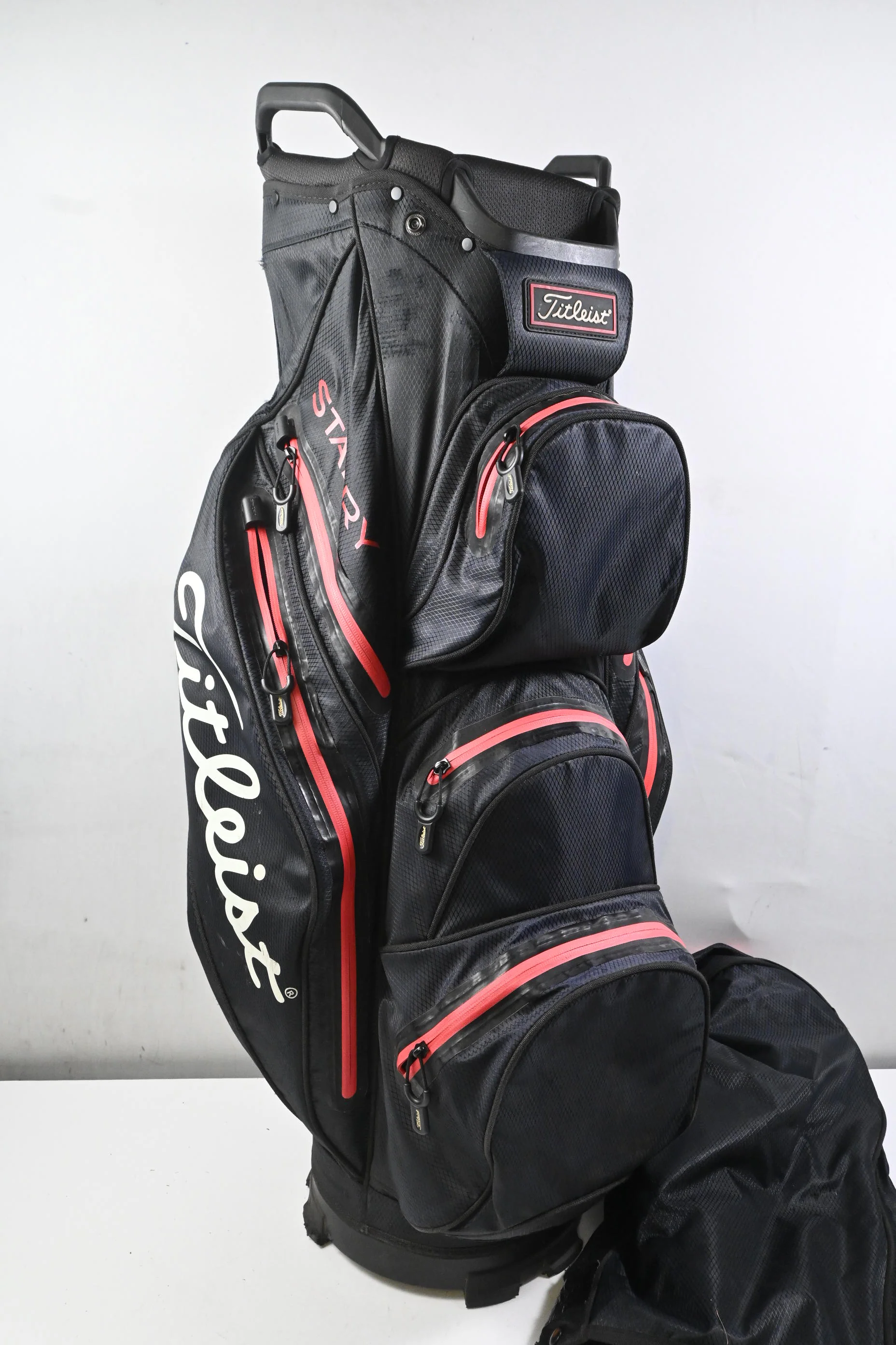 Titleist StaDry Cart Bag / 14-Way Divider / Black & Red - Image 2