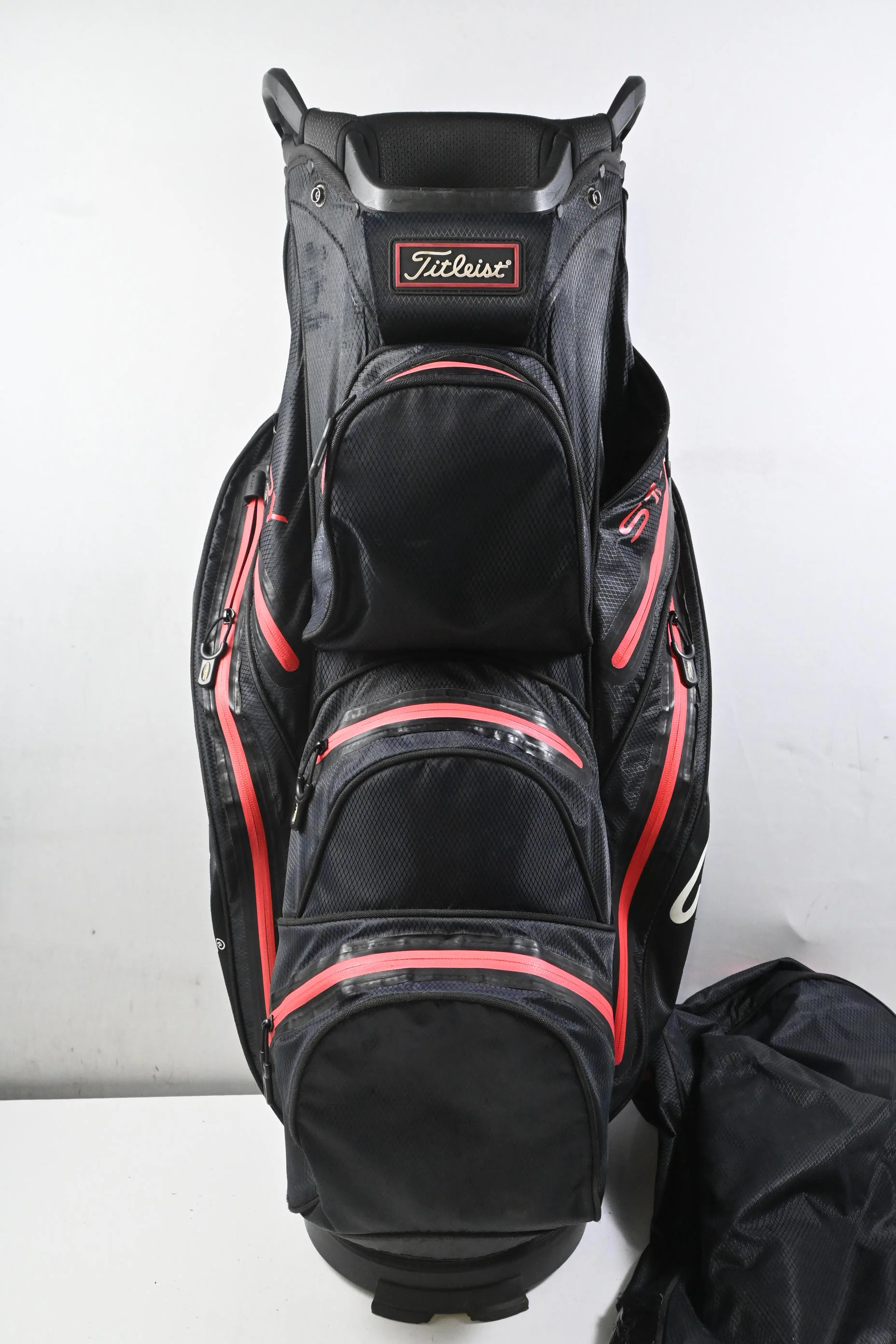 Titleist StaDry Cart Bag / 14-Way Divider / Black & Red - Image 3