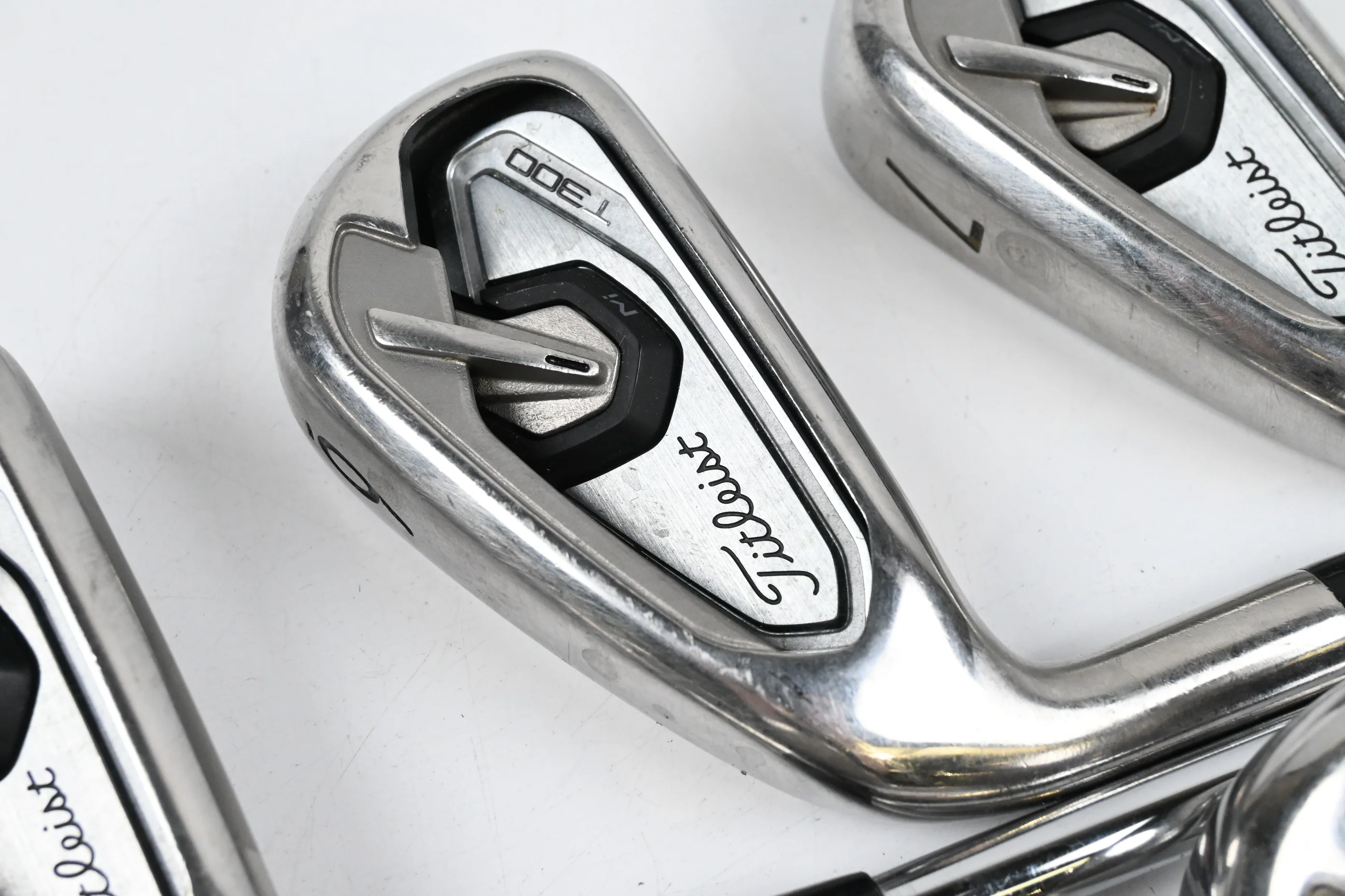 Left Hand Titleist T300 2019 Irons / 5-PW+GW / Regular Flex AMT Red R300 Shafts