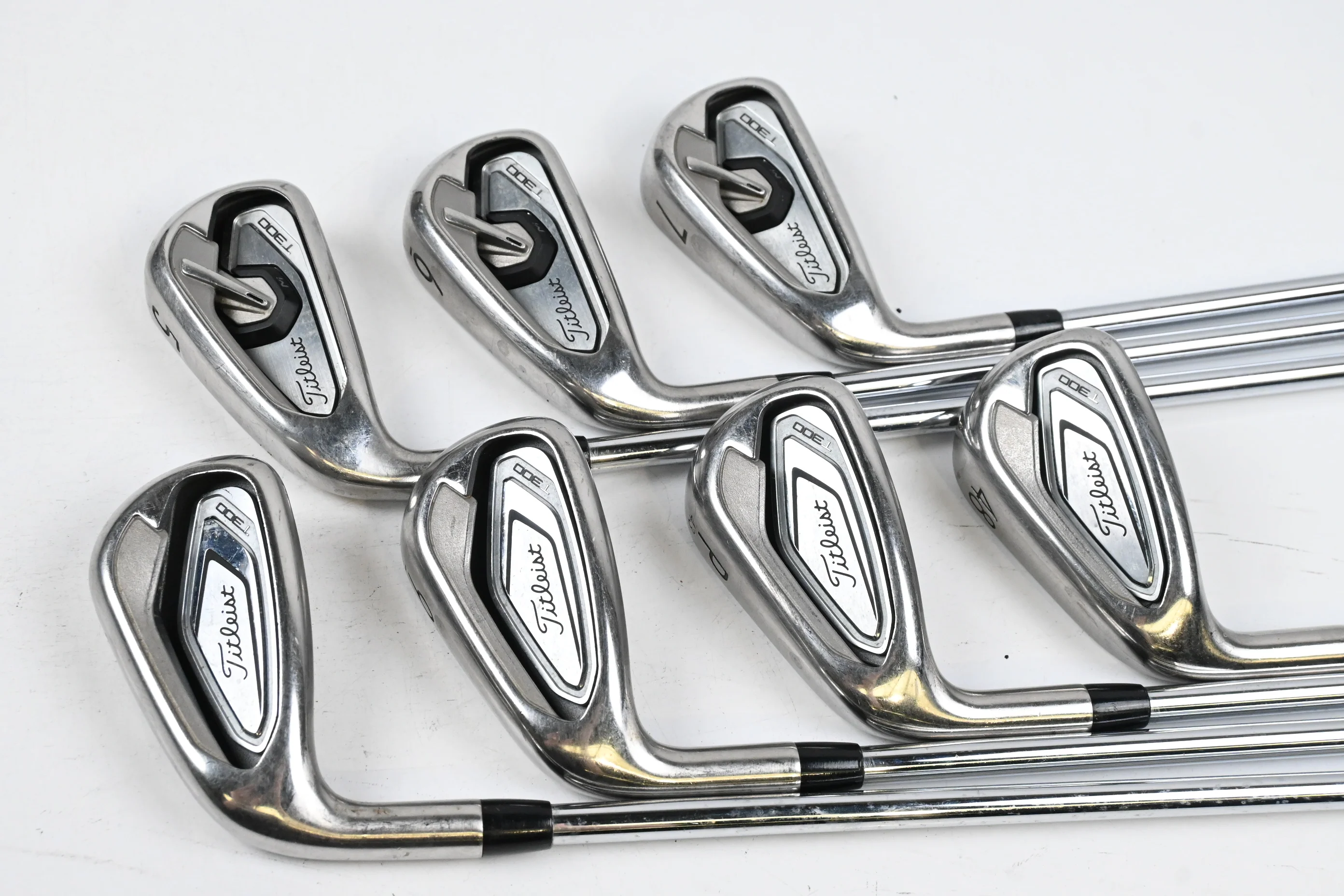 Left Hand Titleist T300 2019 Irons / 5-PW+GW / Regular Flex AMT Red R300 Shafts - Image 2