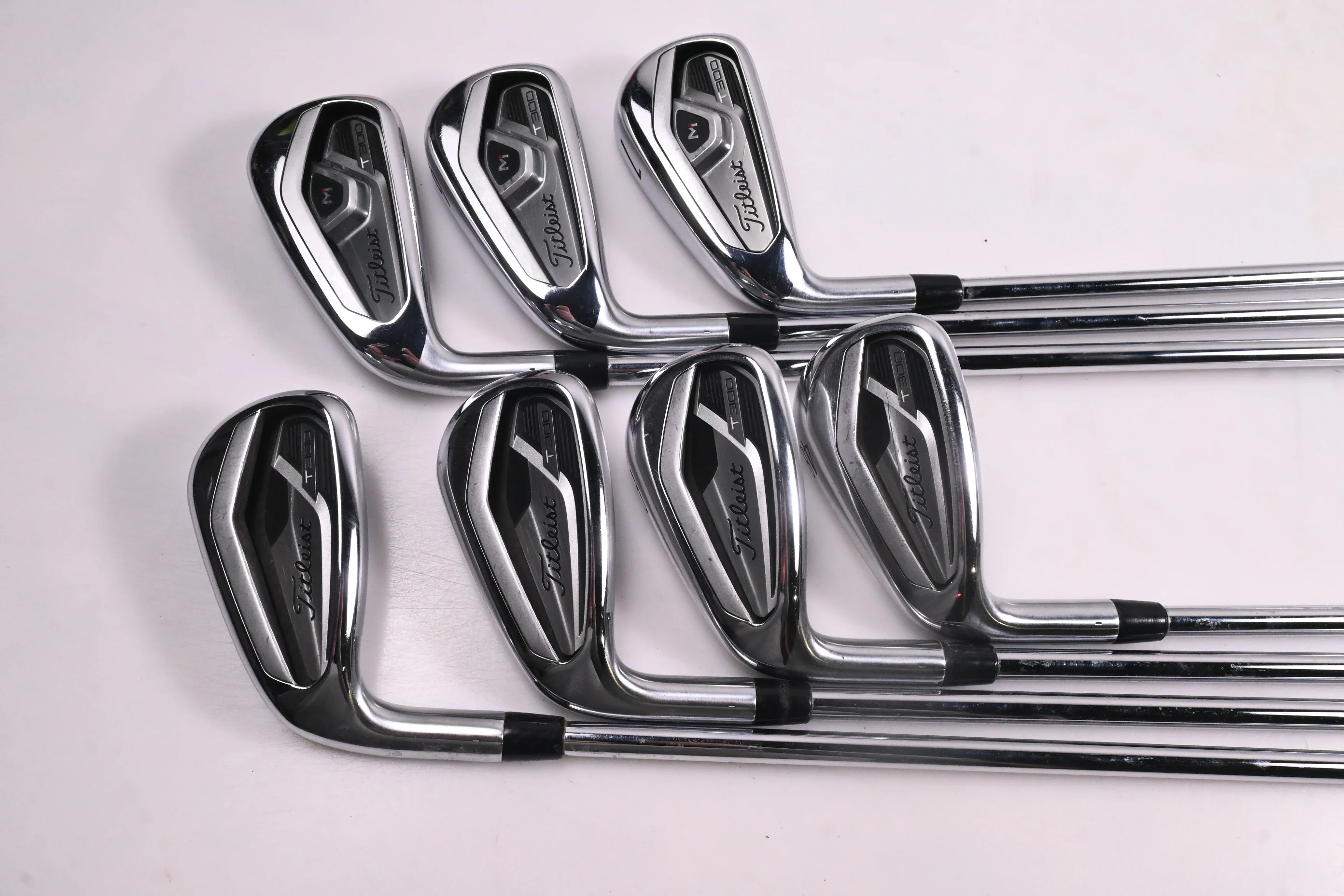 Left Hand Titleist T300 2021 Irons / 5-PW+48° / Regular Flex AMT Red R300 Shafts - Image 2